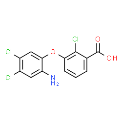 ChemSpider 2D Image | 3-(2-Amino-4,5-dichlorophenoxy)-2-chlorobenzoic acid | C13H8Cl3NO3