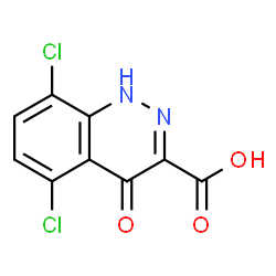ChemSpider 2D Image | 5,8-Dichloro-4-oxo-1,4-dihydro-3-cinnolinecarboxylic acid | C9H4Cl2N2O3