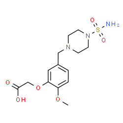 ChemSpider 2D Image | {2-Methoxy-5-[(4-sulfamoyl-1-piperazinyl)methyl]phenoxy}acetic acid | C14H21N3O6S
