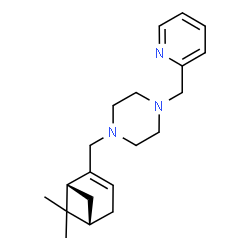 ChemSpider 2D Image | 1-{[(1R,5S)-6,6-Dimethylbicyclo[3.1.1]hept-2-en-2-yl]methyl}-4-(2-pyridinylmethyl)piperazine | C20H29N3