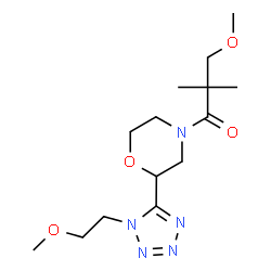 ChemSpider 2D Image | 3-Methoxy-1-{2-[1-(2-methoxyethyl)-1H-tetrazol-5-yl]-4-morpholinyl}-2,2-dimethyl-1-propanone | C14H25N5O4