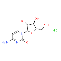 ChemSpider 2D Image | 4-Amino-1-(beta-L-arabinofuranosyl)-2(1H)-pyrimidinone hydrochloride (1:1) | C9H14ClN3O5