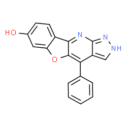 ChemSpider 2D Image | 4-Phenyl-2H-[1]benzofuro[3,2-b]pyrazolo[4,3-e]pyridin-7-ol | C18H11N3O2