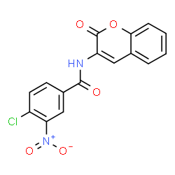 ChemSpider 2D Image | 4-Chloro-3-nitro-N-(2-oxo-2H-chromen-3-yl)benzamide | C16H9ClN2O5