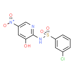 ChemSpider 2D Image | 3-Chloro-N-(3-hydroxy-5-nitro-2-pyridinyl)benzenesulfonamide | C11H8ClN3O5S