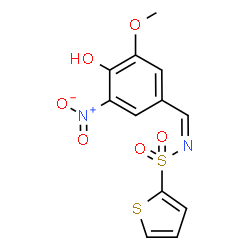 ChemSpider 2D Image | N-[(Z)-(4-Hydroxy-3-methoxy-5-nitrophenyl)methylene]-2-thiophenesulfonamide | C12H10N2O6S2