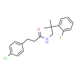ChemSpider 2D Image | 3-(4-Chlorophenyl)-N-[2-(2-fluorophenyl)-2-methylpropyl]propanamide | C19H21ClFNO