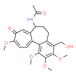 ChemSpider 2D Image | N-[4-(Hydroxymethyl)-1,2,3,10-tetramethoxy-9-oxo-5,6,7,9-tetrahydrobenzo[a]heptalen-7-yl]acetamide | C23H27NO7