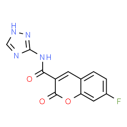 ChemSpider 2D Image | 7-Fluoro-2-oxo-N-(1H-1,2,4-triazol-3-yl)-2H-chromene-3-carboxamide | C12H7FN4O3
