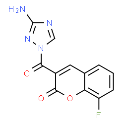 ChemSpider 2D Image | 3-[(3-Amino-1H-1,2,4-triazol-1-yl)carbonyl]-8-fluoro-2H-chromen-2-one | C12H7FN4O3