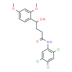 ChemSpider 2D Image | 4-(2,4-Dimethoxyphenyl)-4-hydroxy-N-(2,4,5-trichlorophenyl)butanamide | C18H18Cl3NO4