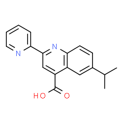 ChemSpider 2D Image | 6-Isopropyl-2-(2-pyridinyl)-4-quinolinecarboxylic acid | C18H16N2O2