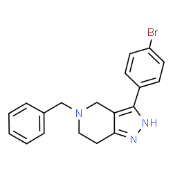 ChemSpider 2D Image | 5-Benzyl-3-(4-bromophenyl)-4,5,6,7-tetrahydro-2H-pyrazolo[4,3-c]pyridine | C19H18BrN3