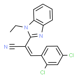 ChemSpider 2D Image | (2Z)-3-(2,4-Dichlorophenyl)-2-(1-ethyl-1H-benzimidazol-2-yl)acrylonitrile | C18H13Cl2N3