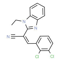 ChemSpider 2D Image | (2Z)-3-(2,3-Dichlorophenyl)-2-(1-ethyl-1H-benzimidazol-2-yl)acrylonitrile | C18H13Cl2N3
