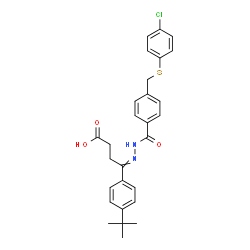 ChemSpider 2D Image | 4-[(4-{[(4-Chlorophenyl)sulfanyl]methyl}benzoyl)hydrazono]-4-[4-(2-methyl-2-propanyl)phenyl]butanoic acid | C28H29ClN2O3S