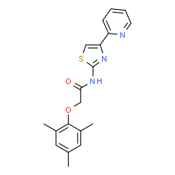 ChemSpider 2D Image | 2-(Mesityloxy)-N-[4-(2-pyridinyl)-1,3-thiazol-2-yl]acetamide | C19H19N3O2S