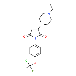 ChemSpider 2D Image | 1-{4-[Chloro(difluoro)methoxy]phenyl}-3-(4-ethyl-1-piperazinyl)-2,5-pyrrolidinedione | C17H20ClF2N3O3