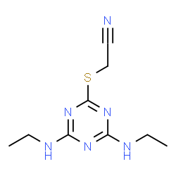 ChemSpider 2D Image | {[4,6-Bis(ethylamino)-1,3,5-triazin-2-yl]sulfanyl}acetonitrile | C9H14N6S