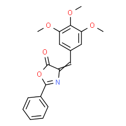 ChemSpider 2D Image | 2-Phenyl-4-(3,4,5-trimethoxybenzylidene)-1,3-oxazol-5(4H)-one | C19H17NO5