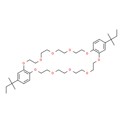 ChemSpider 2D Image | 2,19-Bis(2-methyl-2-butanyl)-6,7,9,10,12,13,15,16,23,24,26,27,29,30,32,33-hexadecahydrodibenzo[b,q][1,4,7,10,13,16,19,22,25,28]decaoxacyclotriacontine | C38H60O10