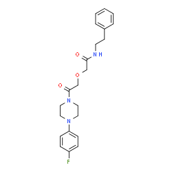 ChemSpider 2D Image | 2-{2-[4-(4-Fluorophenyl)-1-piperazinyl]-2-oxoethoxy}-N-(2-phenylethyl)acetamide | C22H26FN3O3