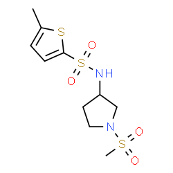 ChemSpider 2D Image | 5-Methyl-N-[1-(methylsulfonyl)-3-pyrrolidinyl]-2-thiophenesulfonamide | C10H16N2O4S3