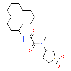 ChemSpider 2D Image | N'-Cyclododecyl-N-(1,1-dioxidotetrahydro-3-thiophenyl)-N-ethylethanediamide | C20H36N2O4S