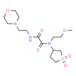 ChemSpider 2D Image | N-(1,1-Dioxidotetrahydro-3-thiophenyl)-N-(2-methoxyethyl)-N'-[2-(4-morpholinyl)ethyl]ethanediamide | C15H27N3O6S