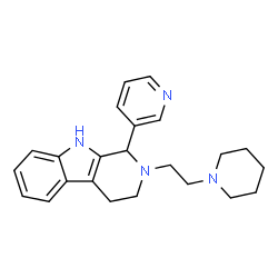 ChemSpider 2D Image | 2-[2-(1-Piperidinyl)ethyl]-1-(3-pyridinyl)-2,3,4,9-tetrahydro-1H-beta-carboline | C23H28N4