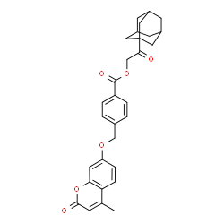 ChemSpider 2D Image | 2-(Adamantan-1-yl)-2-oxoethyl 4-{[(4-methyl-2-oxo-2H-chromen-7-yl)oxy]methyl}benzoate | C30H30O6