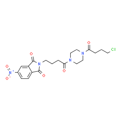 ChemSpider 2D Image | 2-{4-[4-(4-Chlorobutanoyl)-1-piperazinyl]-4-oxobutyl}-5-nitro-1H-isoindole-1,3(2H)-dione | C20H23ClN4O6