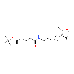 ChemSpider 2D Image | 2-Methyl-2-propanyl {3-[(2-{[(3,5-dimethyl-1,2-oxazol-4-yl)sulfonyl]amino}ethyl)amino]-3-oxopropyl}carbamate | C15H26N4O6S