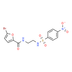 ChemSpider 2D Image | 5-Bromo-N-(2-{[(4-nitrophenyl)sulfonyl]amino}ethyl)-2-furamide | C13H12BrN3O6S