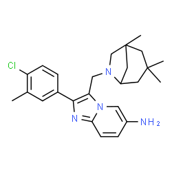 ChemSpider 2D Image | 2-(4-Chloro-3-methylphenyl)-3-[(1,3,3-trimethyl-6-azabicyclo[3.2.1]oct-6-yl)methyl]imidazo[1,2-a]pyridin-6-amine | C25H31ClN4