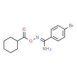 ChemSpider 2D Image | 4-Bromo-N-[(cyclohexylcarbonyl)oxy]benzenecarboximidamide | C14H17BrN2O2