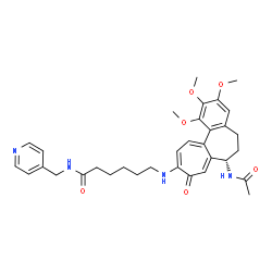 ChemSpider 2D Image | 6-{[(7S)-7-Acetamido-1,2,3-trimethoxy-9-oxo-5,6,7,9-tetrahydrobenzo[a]heptalen-10-yl]amino}-N-(4-pyridinylmethyl)hexanamide | C33H40N4O6