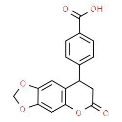ChemSpider 2D Image | 4-(6-Oxo-7,8-dihydro-6H-[1,3]dioxolo[4,5-g]chromen-8-yl)benzoic acid | C17H12O6