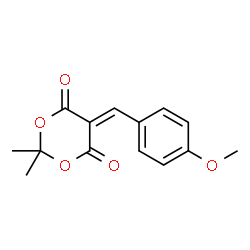 ChemSpider 2D Image | 5-(4-Methoxybenzylidene)-2,2-dimethyl-1,3-dioxane-4,6-dione | C14H14O5