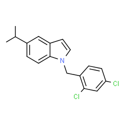 ChemSpider 2D Image | 1-(2,4-Dichlorobenzyl)-5-isopropyl-1H-indole | C18H17Cl2N