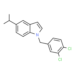 ChemSpider 2D Image | 1-(3,4-Dichlorobenzyl)-5-isopropyl-1H-indole | C18H17Cl2N