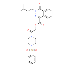 ChemSpider 2D Image | 2-{4-[(4-Methylphenyl)sulfonyl]-1-piperazinyl}-2-oxoethyl 3-(3-methylbutyl)-4-oxo-3,4-dihydro-1-phthalazinecarboxylate | C27H32N4O6S