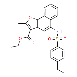ChemSpider 2D Image | Ethyl 5-{[(4-ethylphenyl)sulfonyl]amino}-2-methylnaphtho[1,2-b]furan-3-carboxylate | C24H23NO5S