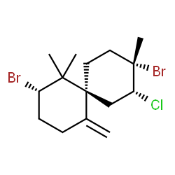ChemSpider 2D Image | (2S,6S,8R,9S)-2,9-Dibromo-8-chloro-1,1,9-trimethyl-5-methylenespiro[5.5]undecane | C15H23Br2Cl