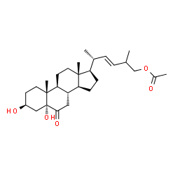 ChemSpider 2D Image | (3E,5R)-5-[(3S,5R,8S,9S,10R,13R,14S,17R)-3,5-Dihydroxy-10,13-dimethyl-6-oxohexadecahydro-1H-cyclopenta[a]phenanthren-17-yl]-2-methyl-3-hexen-1-yl acetate | C28H44O5