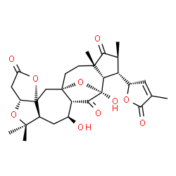 ChemSpider 2D Image | (1S,3S,7R,10S,12S,13R,15S,16S,17S,18S,20S)-12,15-Dihydroxy-9,9,18,20-tetramethyl-17-(4-methyl-5-oxo-2,5-dihydro-2-furanyl)-4,8,23-trioxahexacyclo[13.7.1.0~1,13~.0~3,7~.0~3,10~.0~16,20~]tricosane-5,14,
19-trione | C29H36O10