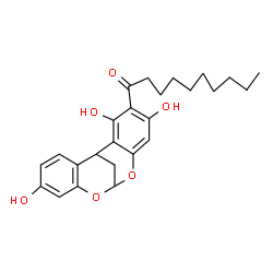 ChemSpider 2D Image | 1-(3,5,13-Trihydroxy-8,10-dioxatetracyclo[7.7.1.0~2,7~.0~11,16~]heptadeca-2,4,6,11,13,15-hexaen-4-yl)-1-decanone | C25H30O6