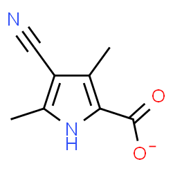 ChemSpider 2D Image | 4-Cyano-3,5-dimethyl-1H-pyrrole-2-carboxylate | C8H7N2O2