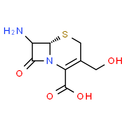 ChemSpider 2D Image | (6S)-7-Amino-3-(hydroxymethyl)-8-oxo-5-thia-1-azabicyclo[4.2.0]oct-2-ene-2-carboxylic acid | C8H10N2O4S