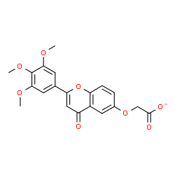 ChemSpider 2D Image | {[4-Oxo-2-(3,4,5-trimethoxyphenyl)-4H-chromen-6-yl]oxy}acetate | C20H17O8